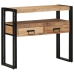 Mesa de Consola  Negra 90x33x75 cm de Madera Maciza de Acacia y Metal