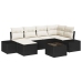 Conjunto de Sofá de Jardín  Conjunto de 7 Negro y crema