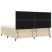 Cama con Box Spring y Colchón LED Crema 200x200 cm Tela