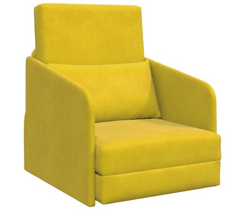 Sofá Cama  2-en-1 Amarillo 65x80x83 cm de Terciopelo
