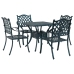 Conjunto de Comedor de Jardín de 5 Piezas  en Verde de Aluminio Fundido