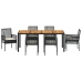 Conjunto de Comedor  4 personas Negro y blanco crema Ratán y acero
