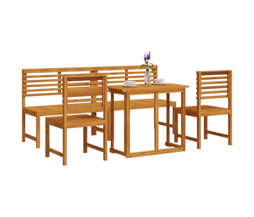 Conjunto de Comedor de Jardín de 5 Piezas  de Madera Sólida de Acacia