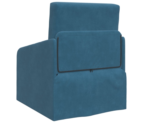 Sofá Cama de Piso  2-en-1 Azul 65x80x83 cm Terciopelo