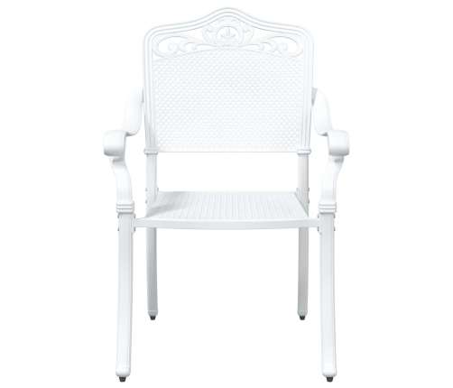 Conjunto de Bistro de Jardín de 3 Piezas  Blanco de Aluminio Fondido