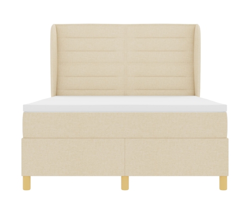 Cama con Colchón Crema 140x190 cm Tela