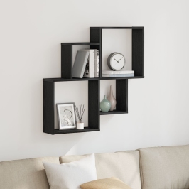 Armario de pared  Negro Roble 80x15x78,5 cm Madera de ingeniería