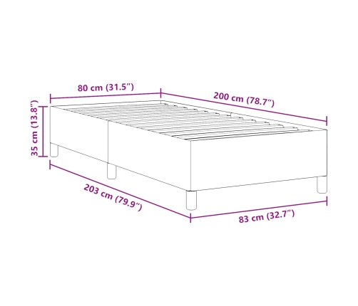 Estructura de Cama Azul 80x200 cm Tejido de Corduroy