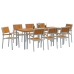 Juego de Comedor de Jardín Set de 9 Gris Aluminio Duradero