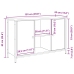 Cabinet para TV  Roble Negro 101x35x65 cm Madera Elaborada y Acero