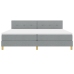 Cama con Box Spring  con Colchón Gris Claro 200x200 cm Tela