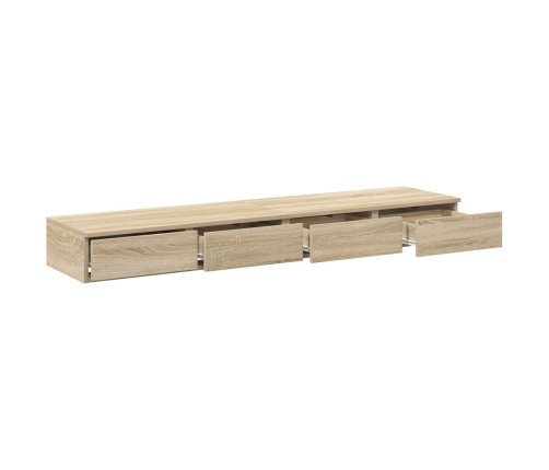 Mesa de Noche Roble Sonoma Madera Elaborada 150 x 36.5 x 16.5 cm