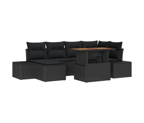 Conjunto de Sofá de Jardín  Set de 7 Negro