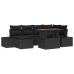 Conjunto de Sofá de Jardín  Set de 7 Negro