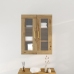Armario de pared con puertas de vidrio en roble artesano 69,5x34x90 cm