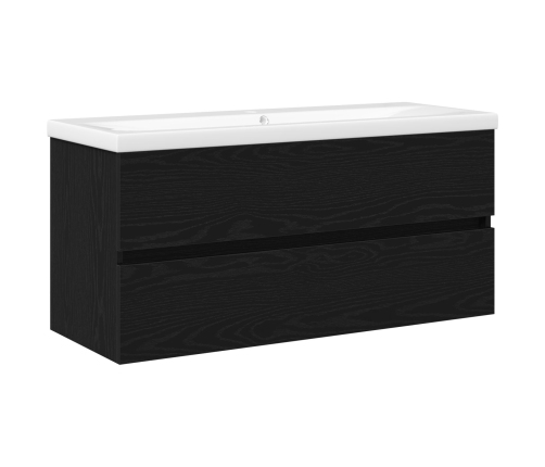 Mueble de lavabo  con lavabo integrado de roble negro y madera de ingeniería