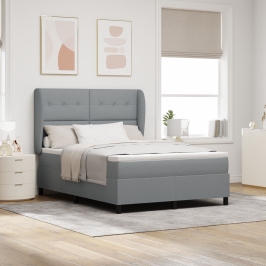 Cama con somier y colchón  Gris Claro 140x190 cm Tela