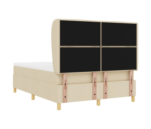Cama con Colchón Crema 140x190 cm Tela