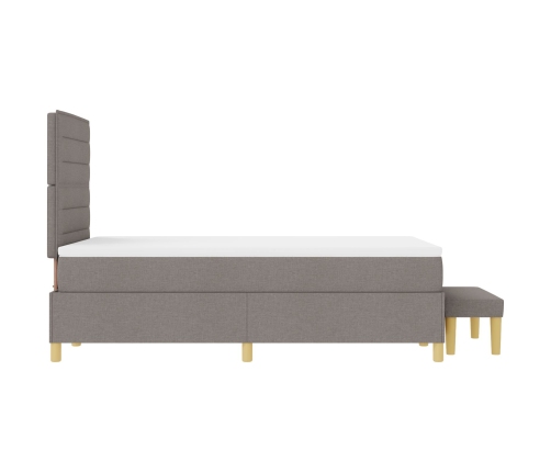 Estructura de Cama  con Colchón Juego de 2 Taupe Tela 120 x 200 cm