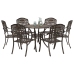 Juego de comedor de jardín de 7 piezas de  en aluminio fundido bronce