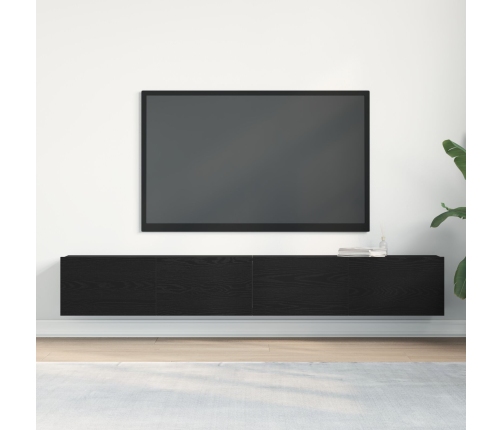 Armarios para TV 2 unidades Negro Roble 100x30x30 cm Madera