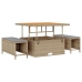 Conjunto de Comedor de Jardín de 3 Piezas con Cojines Beige de Ratán Polímero y Acacia