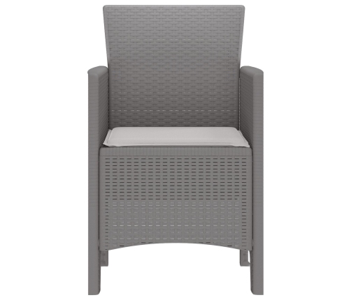 Silla de Jardín  Juego de 4 Gris claro Plástico, Poliéster