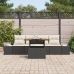 Conjunto de Sofá de Jardín  Set de 5 Negro y Crema