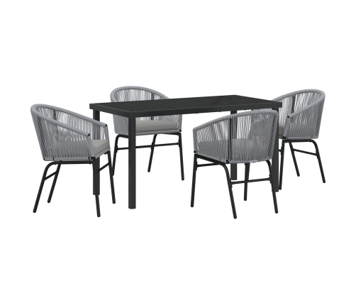 Conjunto de comedor de jardín de 5 piezas  Gris Poliratán