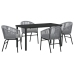 Conjunto de comedor de jardín de 5 piezas  Gris Poliratán