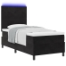 Cama Box Spring con Colchón y LED Negra 90x200 cm de Terciopelo