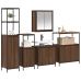 Conjunto de Muebles de Baño de 5 Piezas  de Roble Marrón y Madera Elaborada