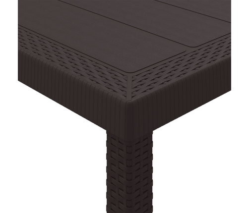 Conjunto de Comedor  de 7 Piezas con Cojines Marrón Poliratán
