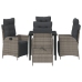 Set de Comedor de Jardín de 5 Piezas Gris Ratán PE