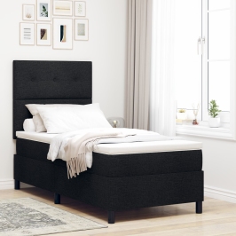 Cama con Somier Negra 90x200 cm Tela