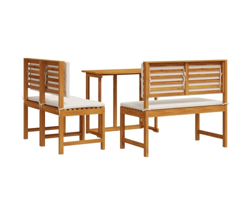 Conjunto de Comedor de Jardín de 4 Piezas de Madera Sólida de Acacia