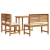 Conjunto de Comedor de Jardín de 4 Piezas de Madera Sólida de Acacia