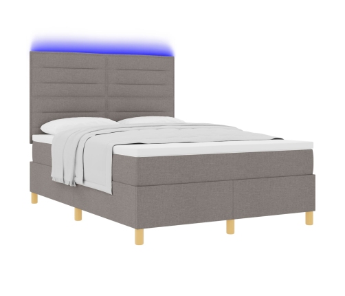 Estructura de Cama con Colchón Taupe Tela 160 x 200 cm