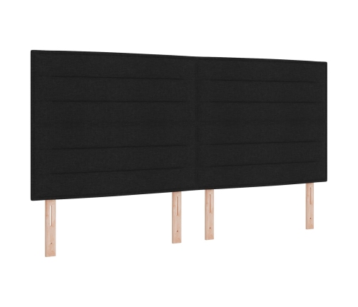cabecero  Diseño de Líneas Negro 200 cm Tela