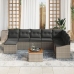 Conjunto de Sofá de Jardín  de 9 Piezas con Cojines Gris Polirrátan Acacia
