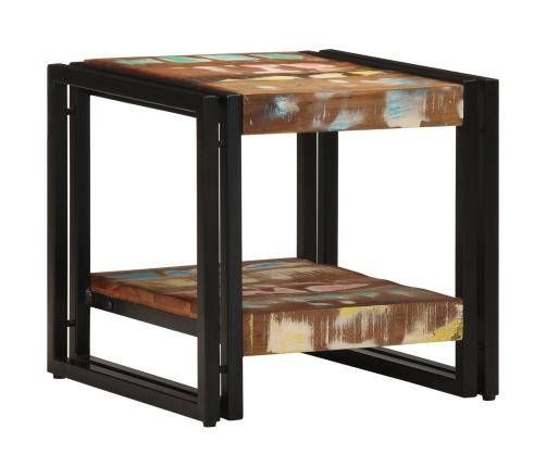 Mesa de Café Multicolor 40x50x38 cm Madera Maciza Recuperada