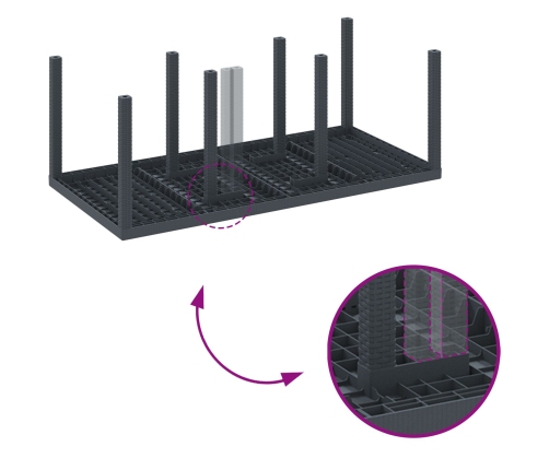 Conjunto de Comedor para Jardín de 9 Piezas con Cojines Anthracite Poliratán