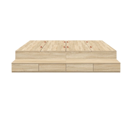 Base de cama  de roble de Sonoma 200x200 cm