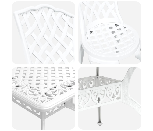 Juego de 4 Blanco Aluminio Fundido 150 cm x 90 cm x 72 cm