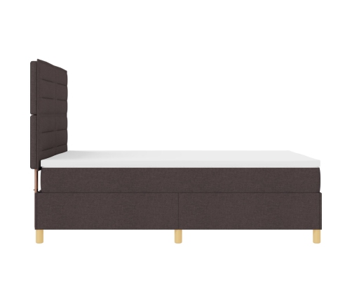 Estructura de Cama Box Spring Marrón Oscuro Tela 160 x 200 cm