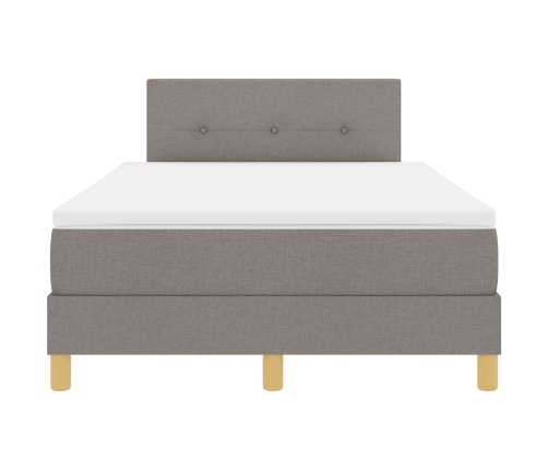 Cama Box Spring con Colchón Taupe 120x200 cm Tela