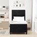 Cama con somier y colchón  negro 90x200 cm terciopelo