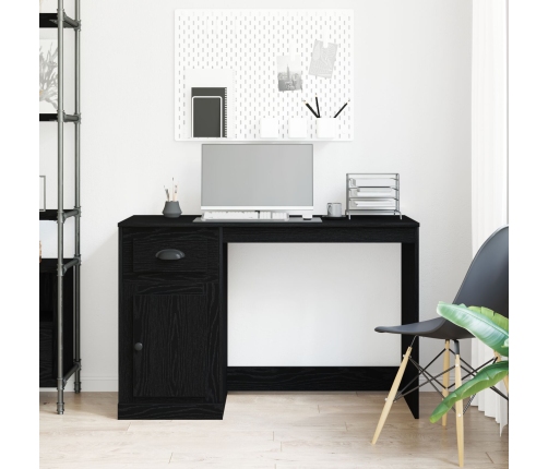 Escritorio  con almacenamiento roble negro 50x115x75 cm madera aglomerada