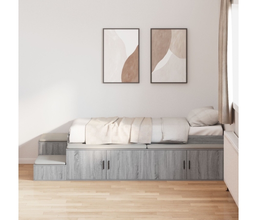 Marco de Cama de Almacenamiento Gris Sonoma Madera elaborada