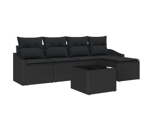 Conjunto de Sofás de Jardín  Set de 6 Negro